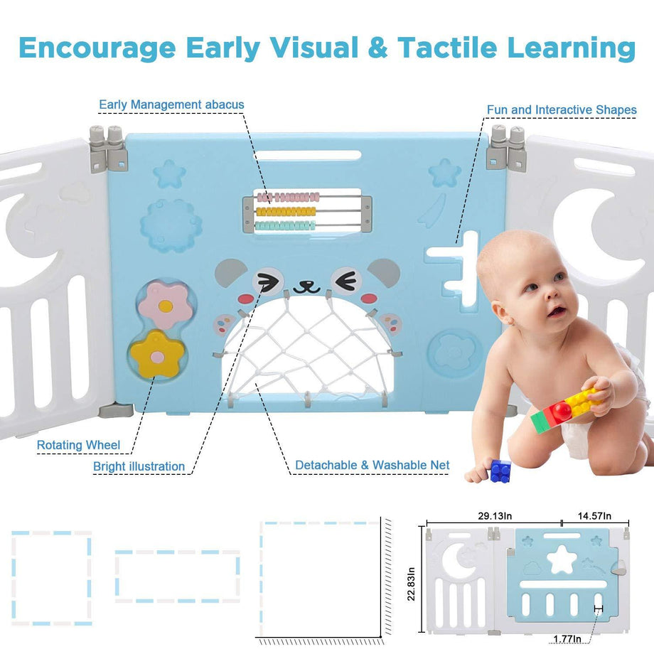 Dripex Upgrade Foldable Kids Activity Centre Safety Play Yard 14Panels