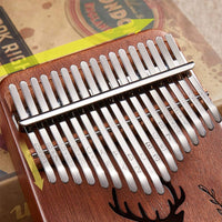 Dripex Kalimba Thumb Piano with Study Instruction and Tune Hammer, Finger Marimba Instrument(Mahogany)
