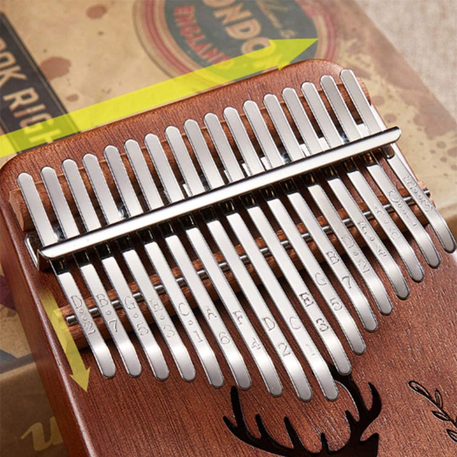Dripex Kalimba Thumb Piano with Study Instruction and Tune Hammer, Finger Marimba Instrument(Mahogany)