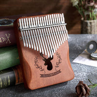 Dripex Kalimba Thumb Piano with Study Instruction and Tune Hammer, Finger Marimba Instrument(Mahogany)