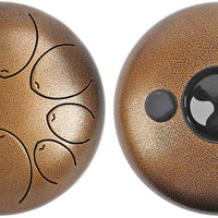 Dripex Steel Tongue Drum 8 Notes 8 Inch Percussion Instrument Handpan Ethereal Drum with with Bag, Music Book, Mallets, Finger Picks