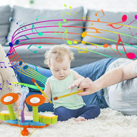Kids Drum Kit Toy Drum Set Baby Musical Instruments for Toddlers Nursery Rhymes Electronic for Children Kid Boys Girls 3 4 5 Year Olds