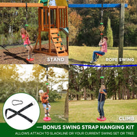 Ninja Warrior Obstacle Course for Kids - 2X50FT Ninja Slackline with Most Complete Accessories for Kids