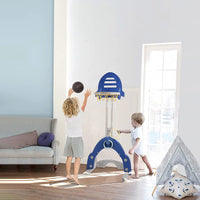 Dprodo Basketball Hoop for Kids 4 in 1 Sports Activity Center Basketball Football Golf Adjustable Height