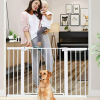 Auto Close Pressure Fit Safety Gate Door Barrier Home Indoor Stair Fence White