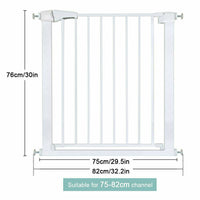 Auto Close Pressure Fit Safety Gate Door Barrier Home Indoor Stair Fence White