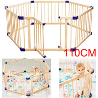 Dripex Wooden Baby Playpen, 8 Panels Large Play Fence for Toddlers, Kids Rectangle Activity Center Safety Play Yard with Lockable Door for Indoor and Outdoor
