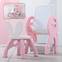 Dripex Kids Table and Chair Set Drawing Board Writing Desk Toddlers Play Build Bricks