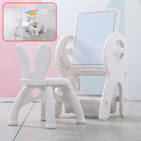 Dripex Kids Table and Chair Set Drawing Board Writing Desk Toddlers Play Build Bricks