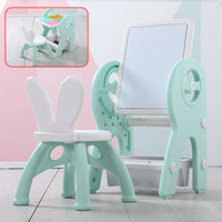 Dripex Kids Table and Chair Set Drawing Board Writing Desk Toddlers Play Build Bricks