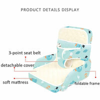 Baby Travel Cot Bed Foldable Newborn Crib Infant Portable Booster Seat Highchair