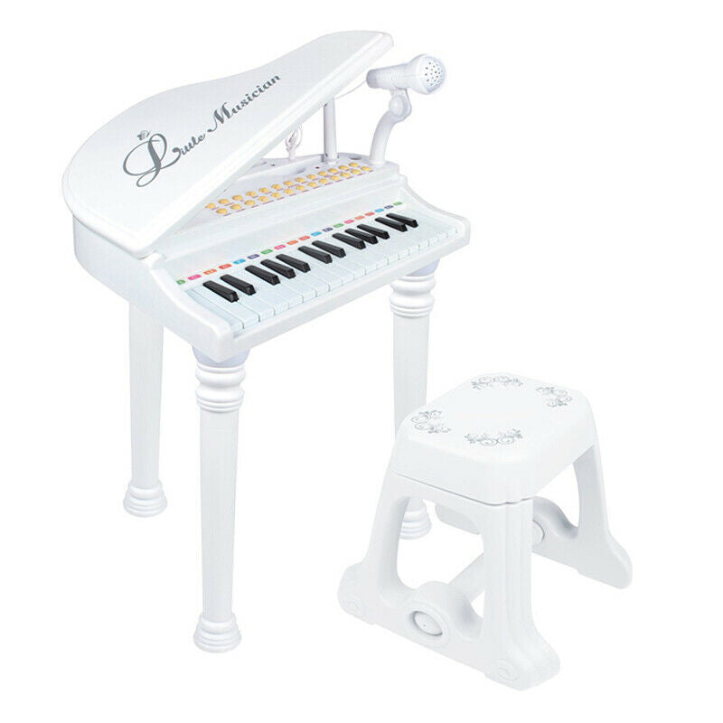 31 Key Princess Grand Piano Toy for Kids Boy Girl Children w/ Stool & Microphone