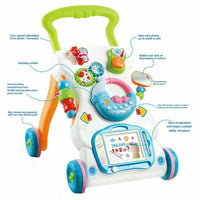 Interactive Baby Walker 3 in 1 First Steps Push Along Bouncer Activity Music Toy