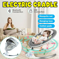 Electric Infant Baby Bouncer Swing Chair Musical Rocking Bouncy Cradle Seat Grey