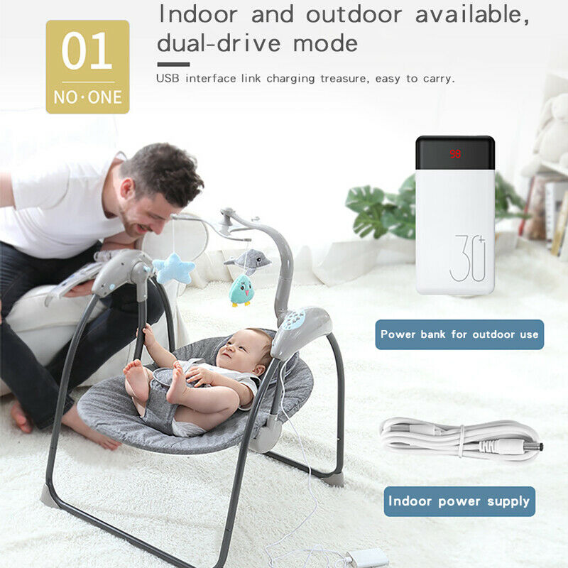 Electric Rocker Baby Bouncer Swing Chair Outdoor Garden Rocking Cradle Seat Crib