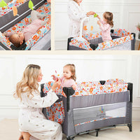 Bedside Sleeping Crib Adjustable Baby Next To Me Bed Foldable Travel Cot Sleeper