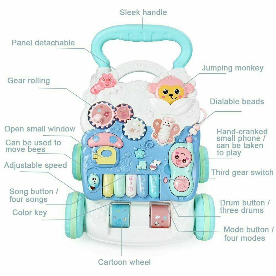 Baby Boys Girls Walker Activity Stand Learning Push Along First Steps Pram Toys