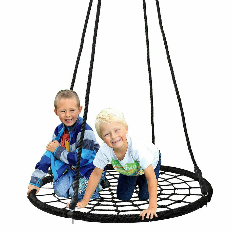 Kids Baby Rope Swings Seat Garden Climbing Frame Outdoor UFO Round Crows Nest