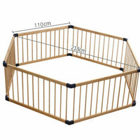 Dripex Wooden Baby Playpen, 8 Panels Large Play Fence for Toddlers, Kids Rectangle Activity Center Safety Play Yard with Lockable Door for Indoor and Outdoor