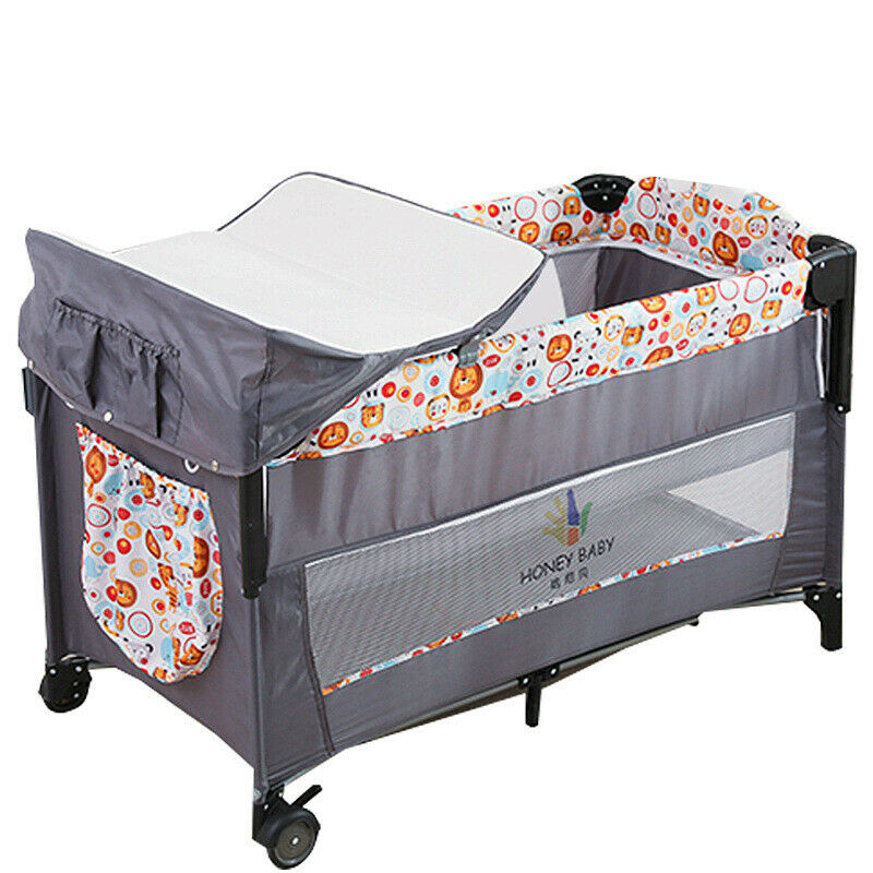 Bedside Sleeping Crib Adjustable Baby Next To Me Bed Foldable Travel Cot Sleeper