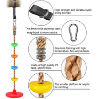 Kids Climbing Frame Ladder Outdoor Rope Swing Disc Seat Wooden Rungs Kids Toys