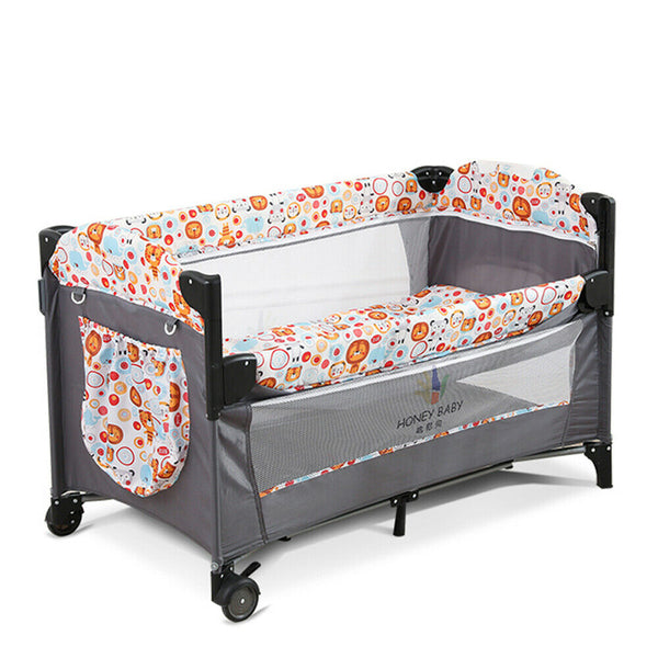 Bedside Sleeping Crib Adjustable Baby Next To Me Bed Foldable Travel Cot Sleeper