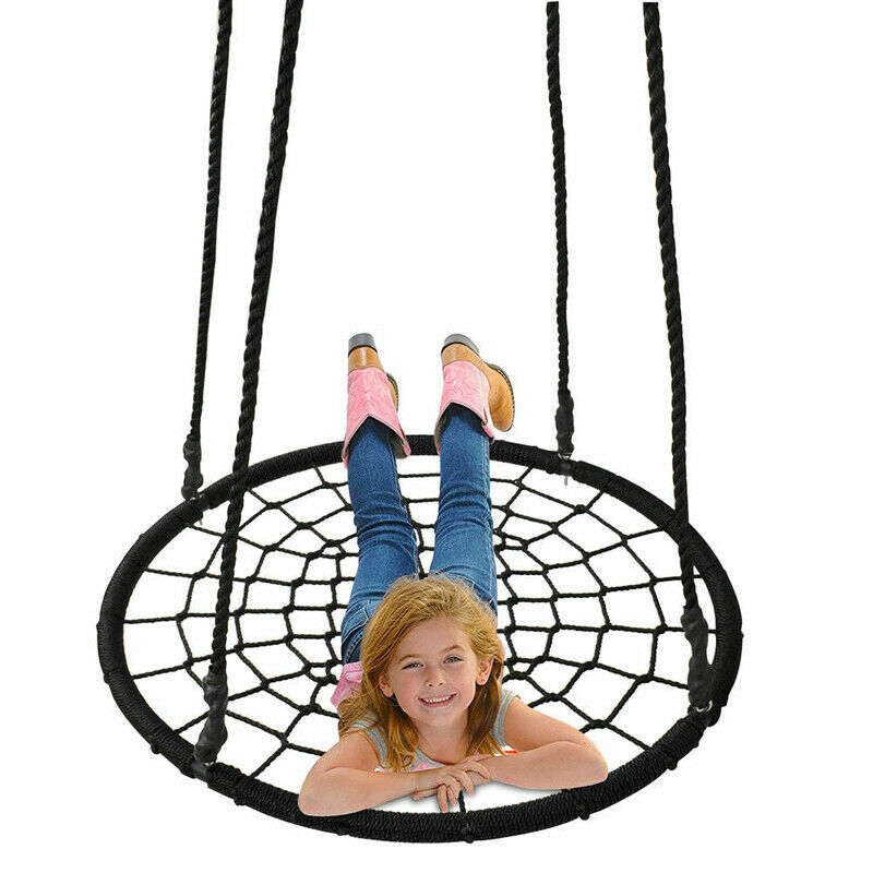 Kids Baby Rope Swings Seat Garden Climbing Frame Outdoor UFO Round Crows Nest