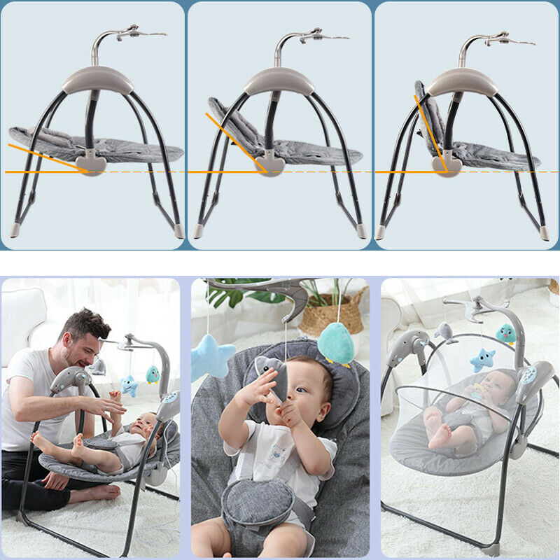 Electric Rocker Baby Bouncer Swing Chair Outdoor Garden Rocking Cradle Seat Crib