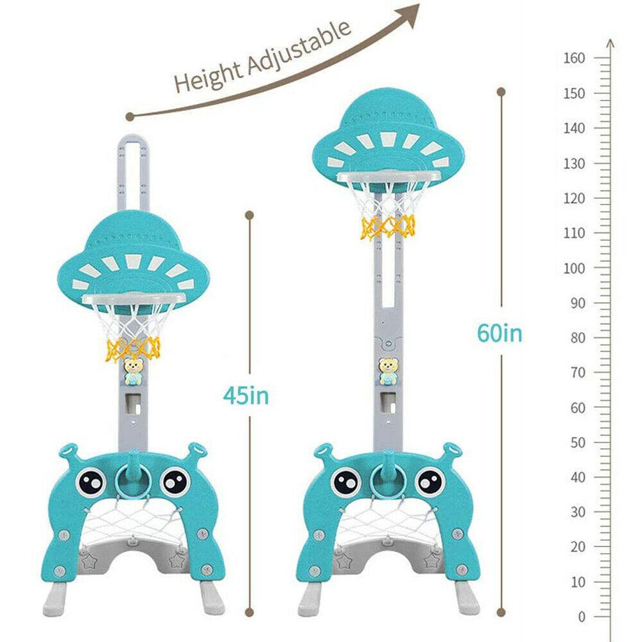 Football Stand Hoop Ring Toss Basketball Set Outdoor Sport Gift for Kids Toddler