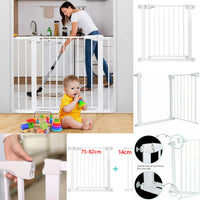 Auto Close Pressure Fit Safety Gate Door Barrier Home Indoor Stair Fence White