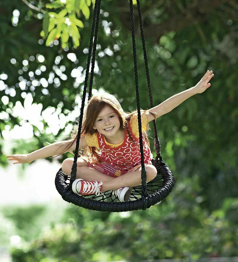 60cm Giant Nest Web Rope Hanging Tree Kids Swing Seat Round Backyard Playground
