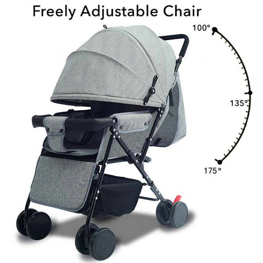 Foldable Baby Trolley Stroller Pushchair Pram Toddler Buggy Lightweight Travel