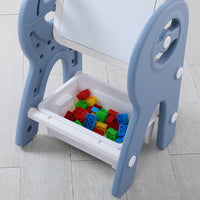 Dripex Kids Table and Chair Set Drawing Board Writing Desk Toddlers Play Build Bricks