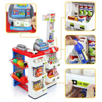 Kids Play Set Children Pretend Role Play Set Supermarket Shop Trolley & Food Toy