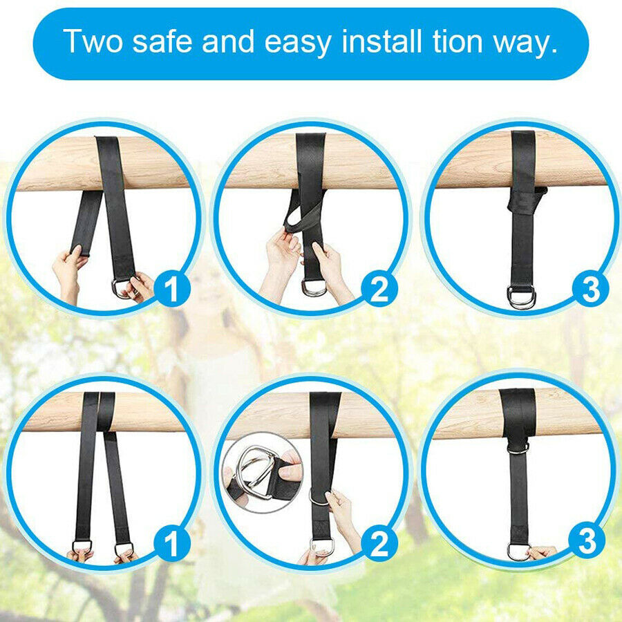 Kids Climbing Frame Ladder Outdoor Rope Swing Disc Seat Wooden Rungs Kids Toys