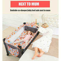 Bedside Sleeping Crib Adjustable Baby Next To Me Bed Foldable Travel Cot Sleeper