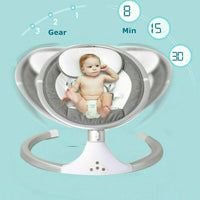 Electric Infant Baby Bouncer Swing Chair Musical Rocking Bouncy Cradle Seat Grey