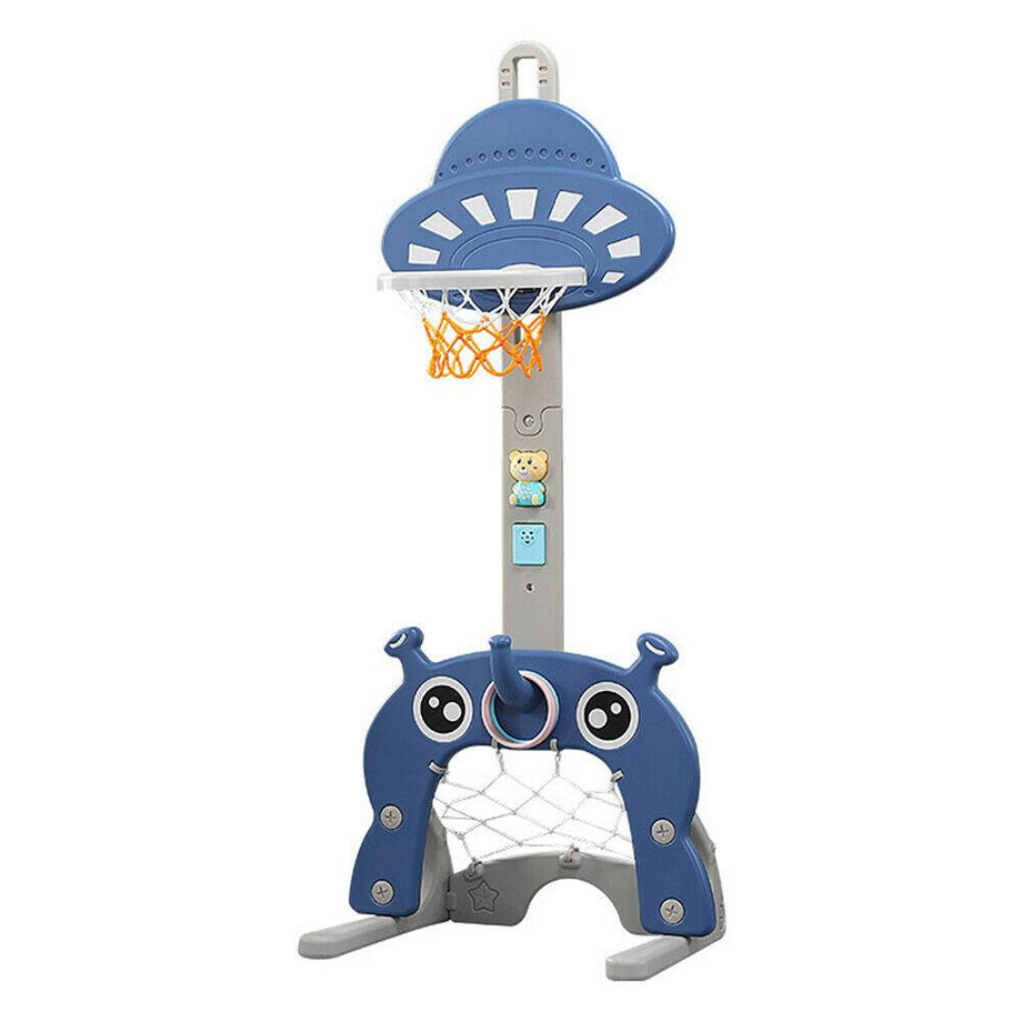 Football Stand Hoop Ring Toss Basketball Set Outdoor Sport Gift for Kids Toddler