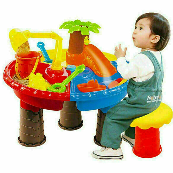 KIDS CHILDRENS SAND AND WATER TABLE GIRLS BOYS SANDPIT OUTDOOR GARDEN PLAY TOYS