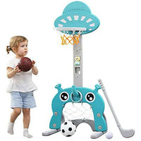 Football Stand Hoop Ring Toss Basketball Set Outdoor Sport Gift for Kids Toddler