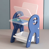 Dripex Kids Table and Chair Set Drawing Board Writing Desk Toddlers Play Build Bricks