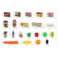 Kids Play Set Children Pretend Role Play Set Supermarket Shop Trolley & Food Toy