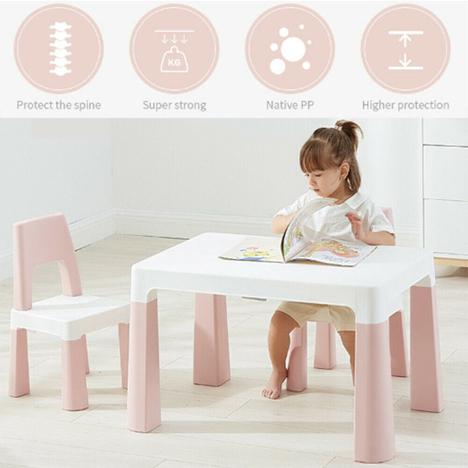 Kids Table and Chair Set Height Adjustable Children Toddler Activity Desk-Tough