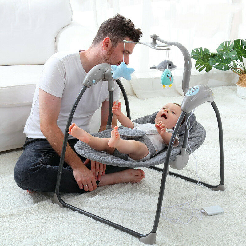 Electric Rocker Baby Bouncer Swing Chair Outdoor Garden Rocking Cradle Seat Crib