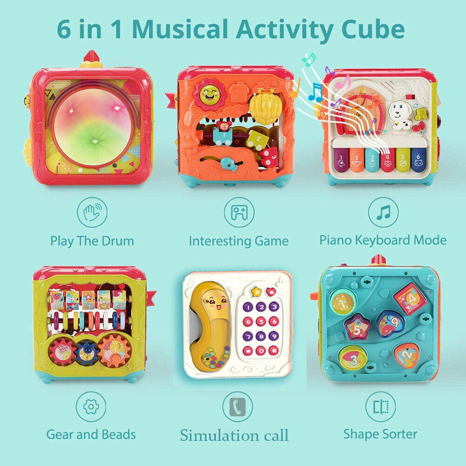 Baby Activity Cube Play Centre Music Toys Gift Educational Early Learning
