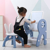 Dripex Kids Table and Chair Set Drawing Board Writing Desk Toddlers Play Build Bricks
