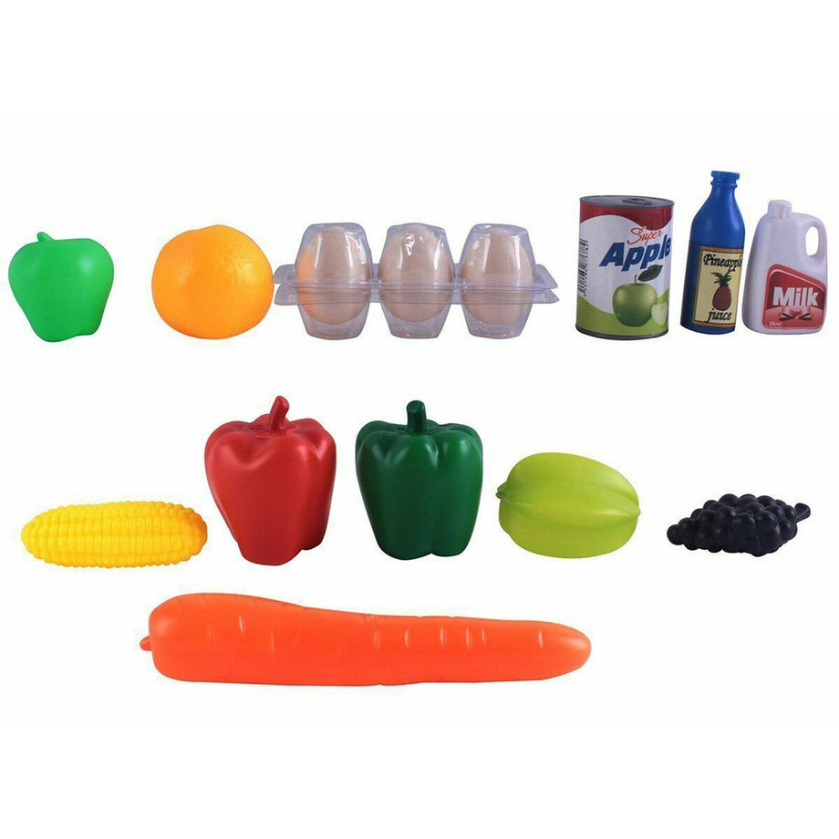 Kids Play Set Children Pretend Role Play Set Supermarket Shop Trolley & Food Toy