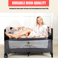 Bedside Sleeping Crib Adjustable Baby Next To Me Bed Foldable Travel Cot Sleeper