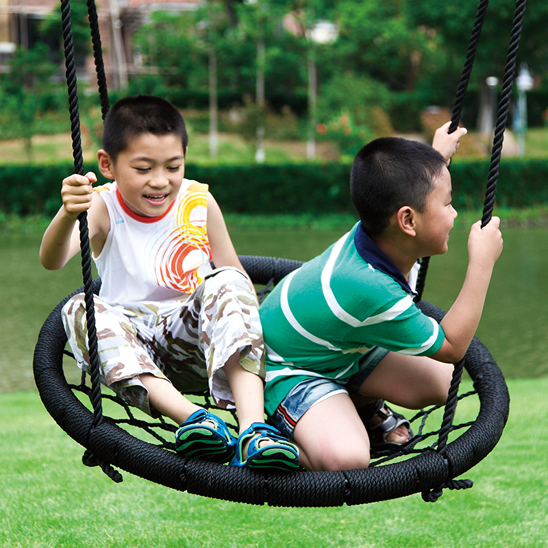 60cm Giant Nest Web Rope Hanging Tree Kids Swing Seat Round Backyard Playground