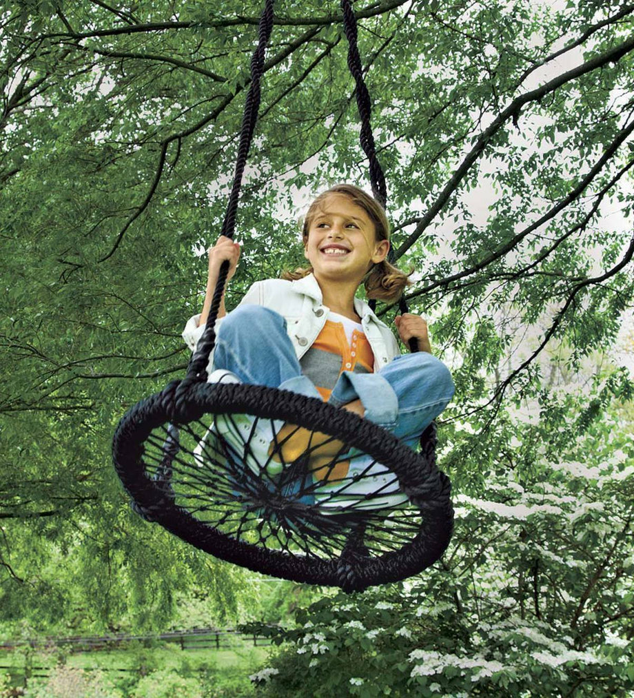 60cm Giant Nest Web Rope Hanging Tree Kids Swing Seat Round Backyard Playground